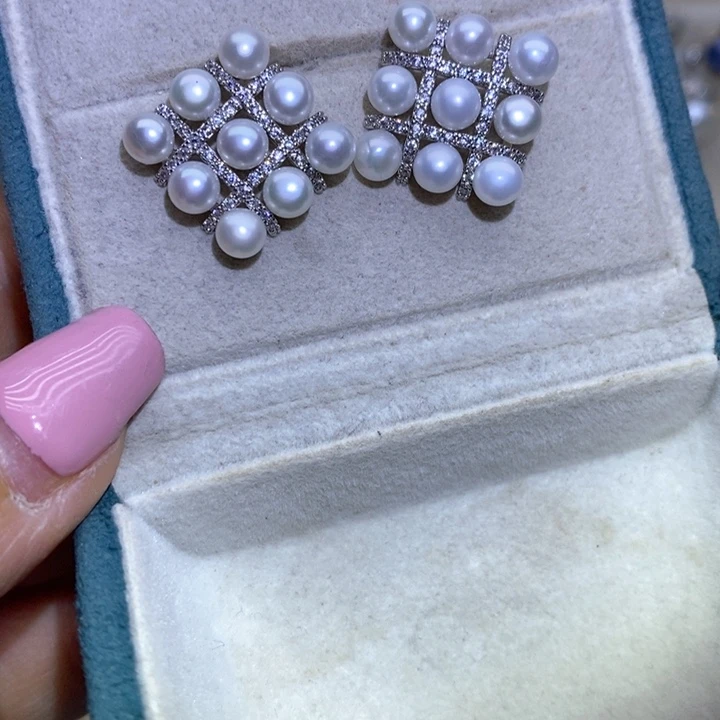 珠宝首饰淡水珍珠银S925镶嵌