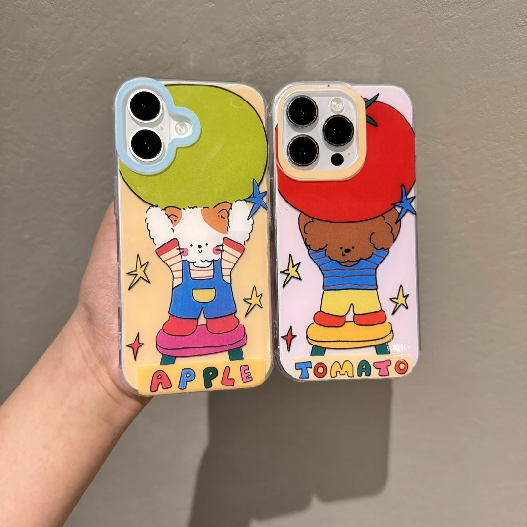 苹果小狗猫咪imd适用苹果17/16/15华为p70手机壳iPhone14oppo