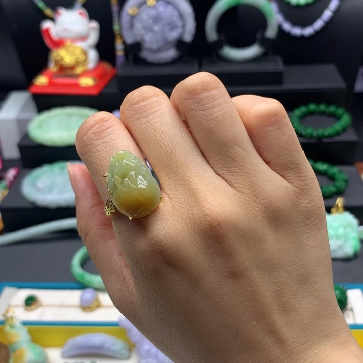 幸****翡翠戒指未镶嵌貔貅戒指