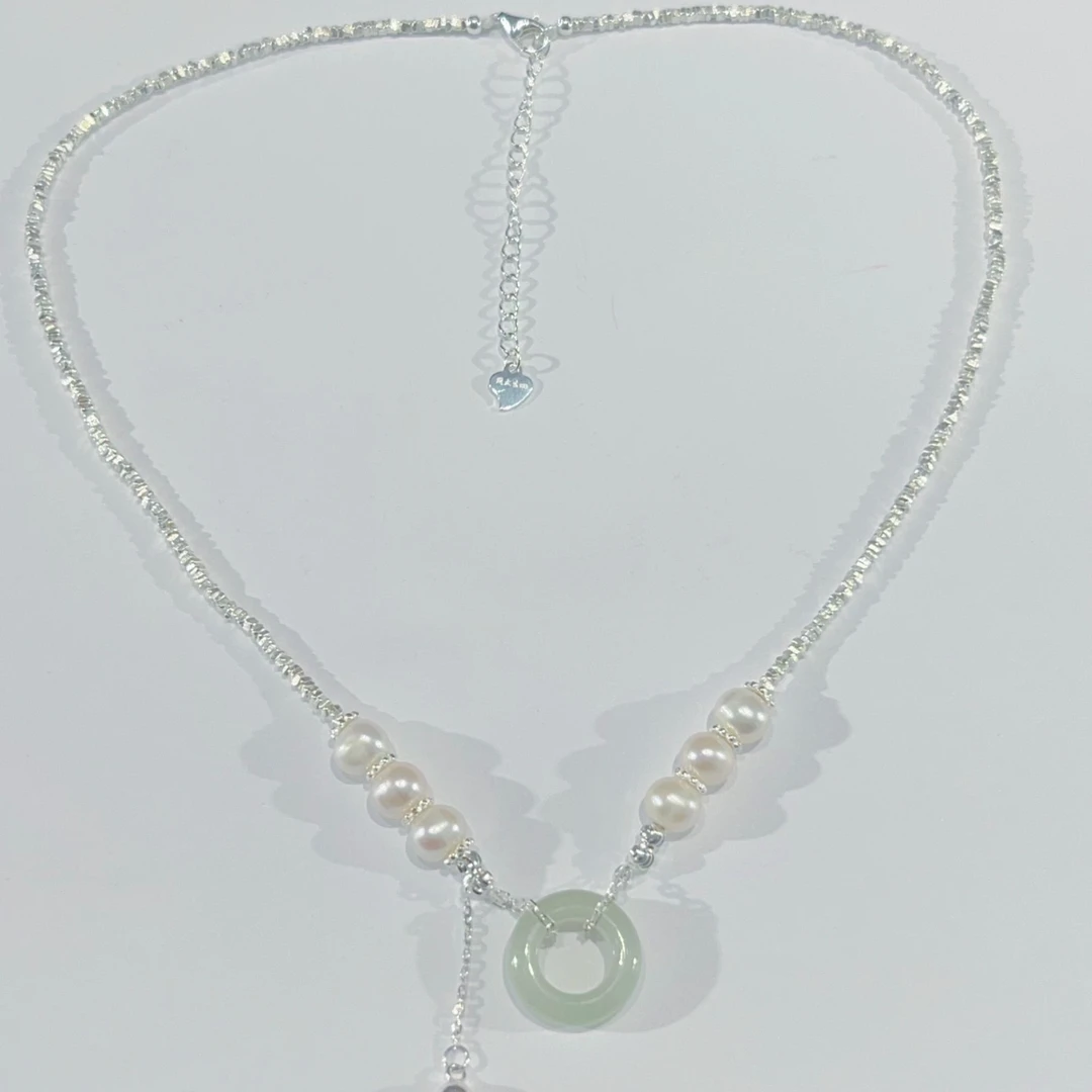 Chow Tai Seng/周大生银S925和田玉项链时尚百搭气质轻奢送礼