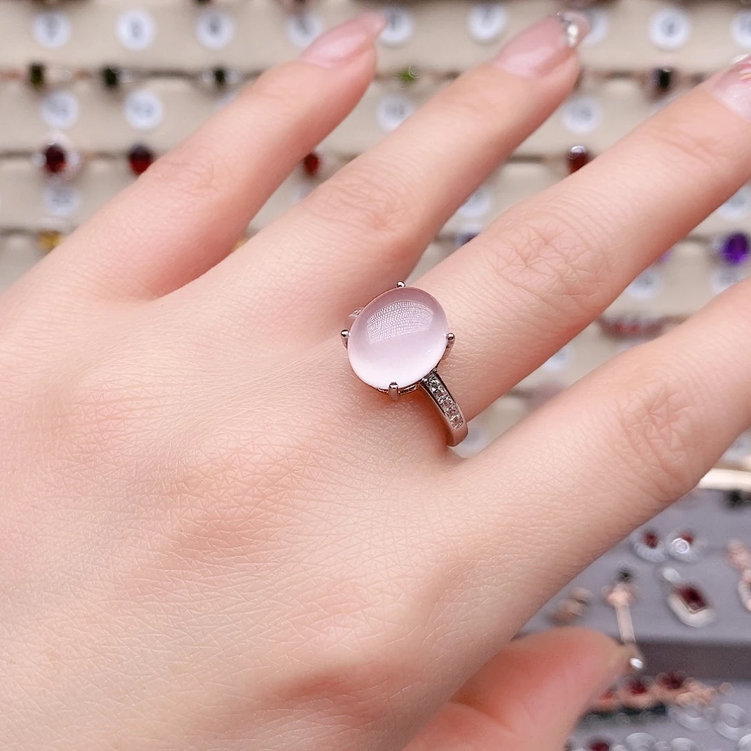 水晶戒指银S925镶嵌戒指