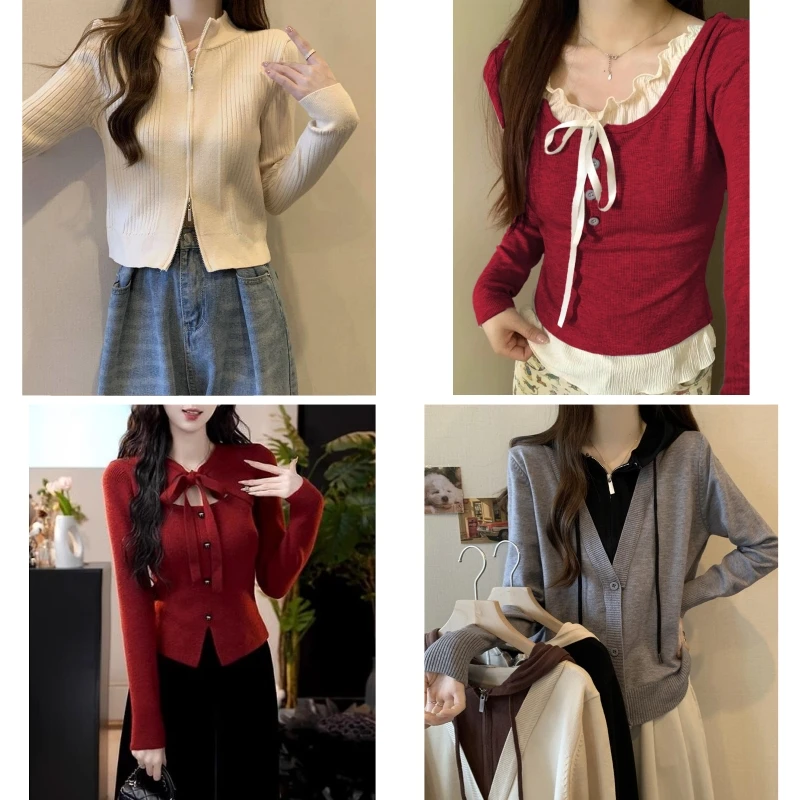 <一号链接>2026秋冬季新款针织上衣女
