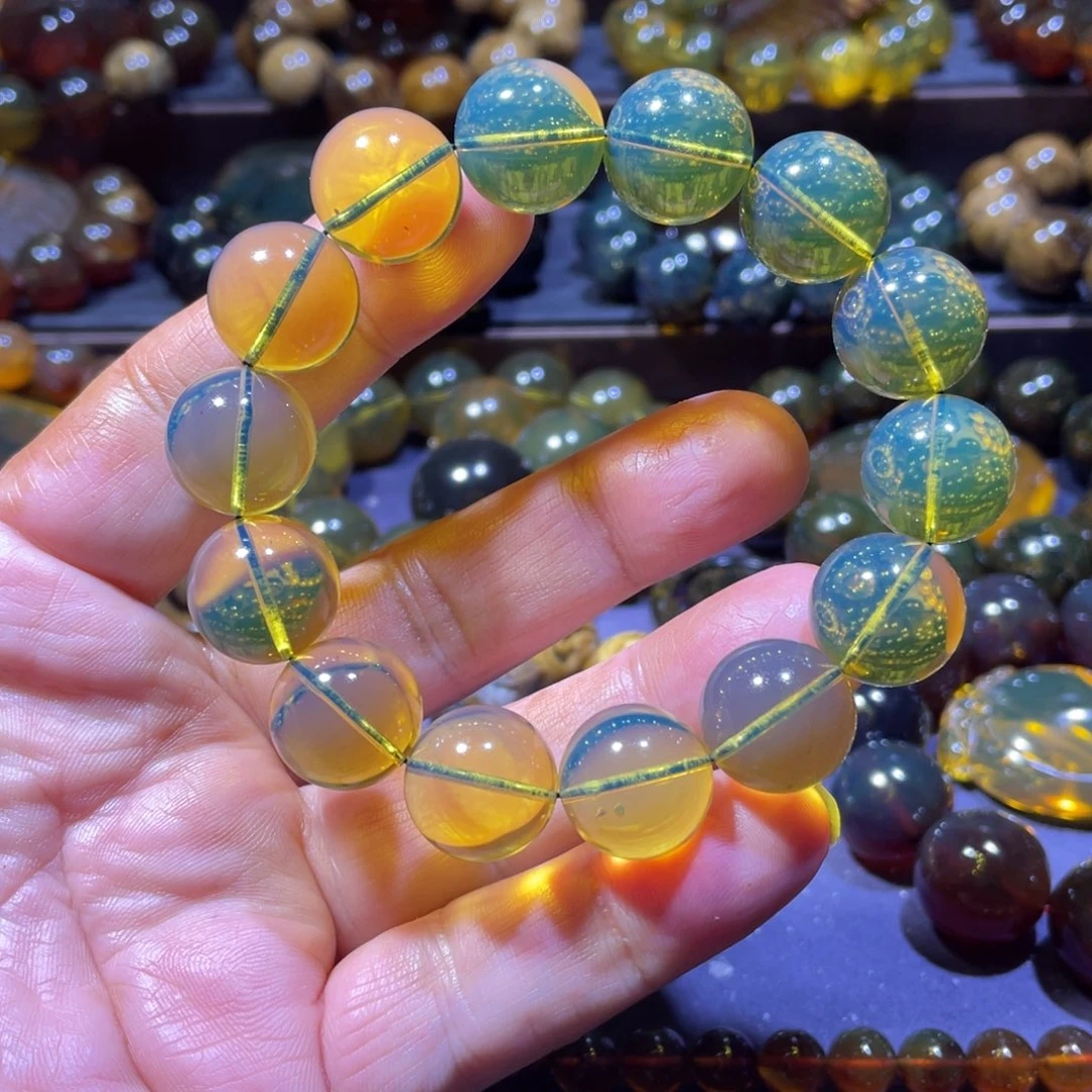 琥珀未镶嵌手链天然