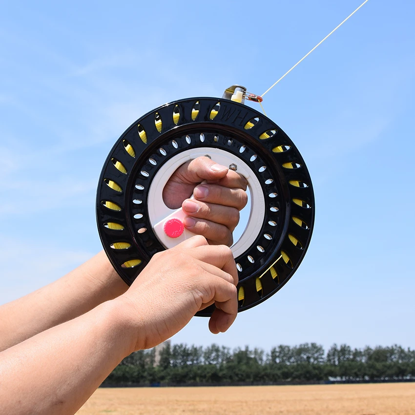 潍坊2024新款黑色ABS一体大轴承风筝线轮手握风筝轮钓鱼好用手握