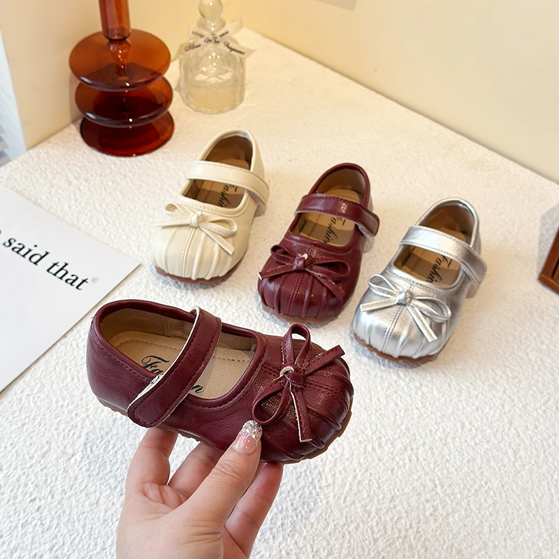 女童鞋子皮鞋小香风公主鞋宝宝小童蝴蝶结演出娃娃鞋软底2025春季