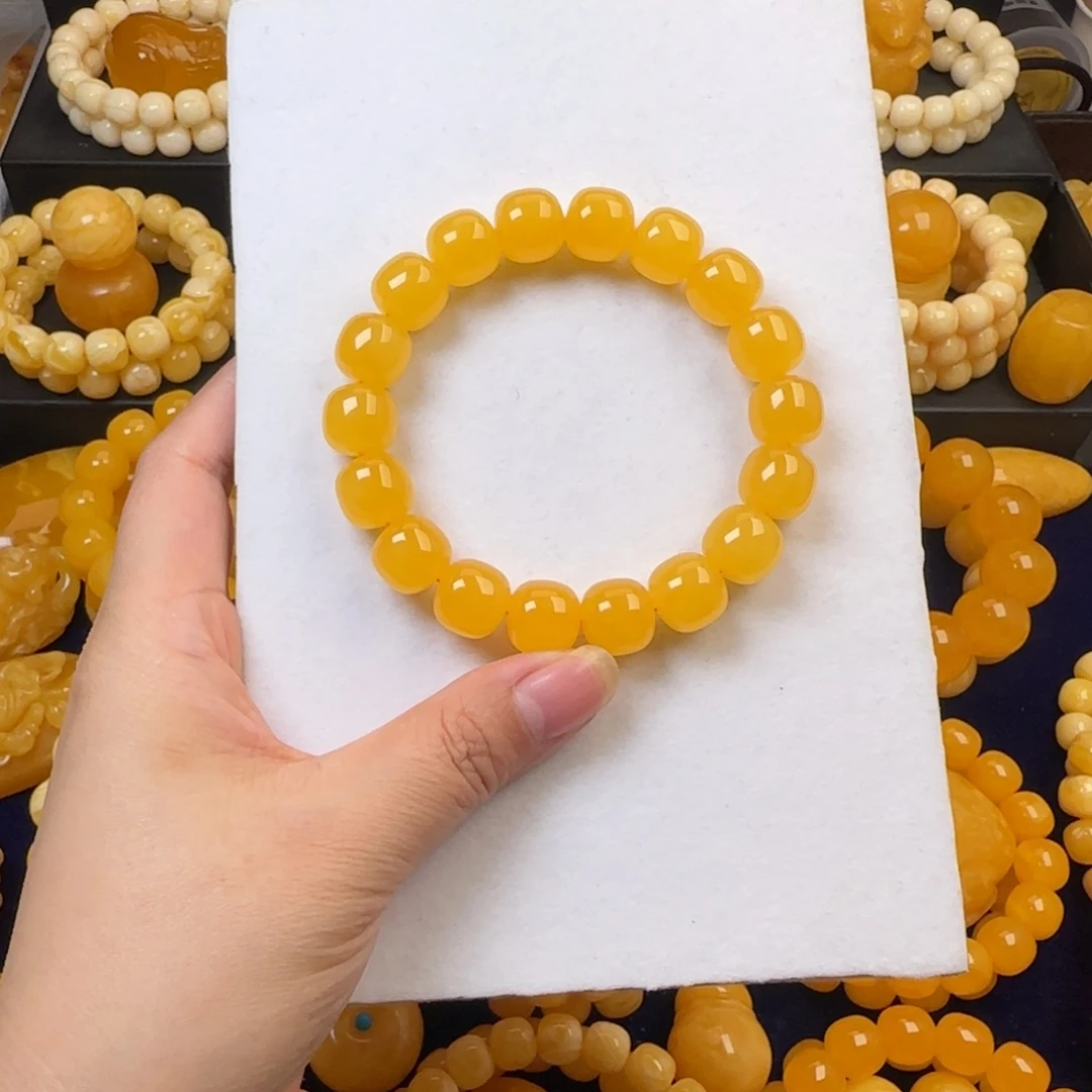 蜜蜡未镶嵌颈饰橘色纯色同料13