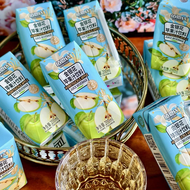 佰恩氏金银花苹果汁饮料200ml*12瓶装即饮品办公室休闲追剧果汁