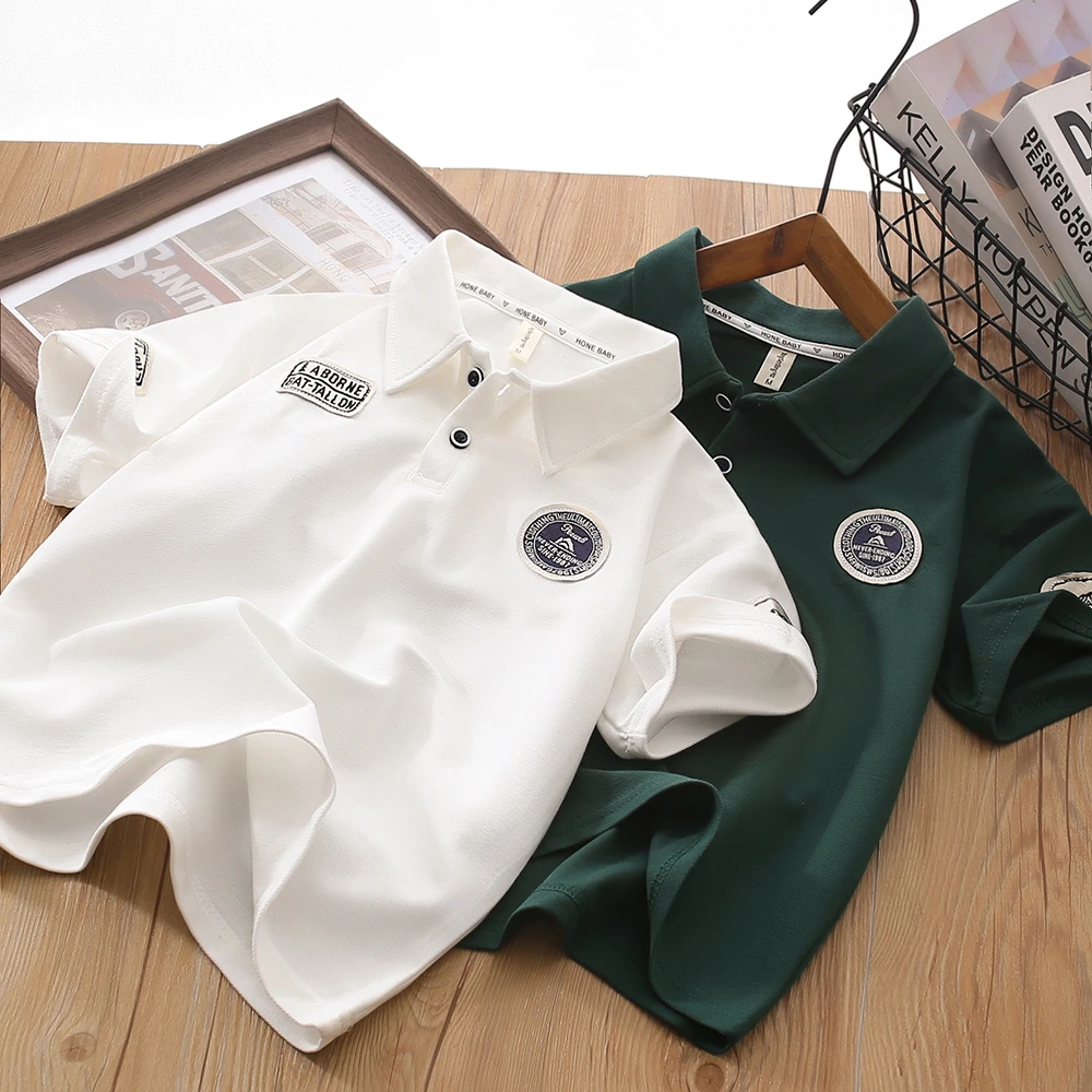 男童夏装短袖t恤2025新款中大童夏季polo衫薄款儿童纯棉衣服洋气T