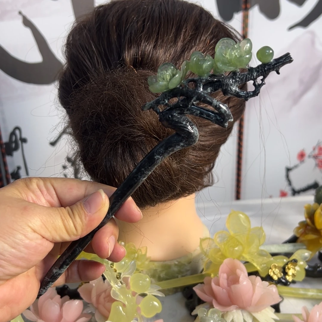 蛇纹石玉未镶嵌发饰