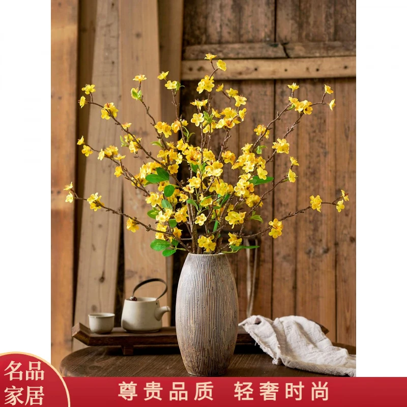 时尚 迎春花彷真花客厅餐桌跳舞兰干花假花摆件装饰插花摆设