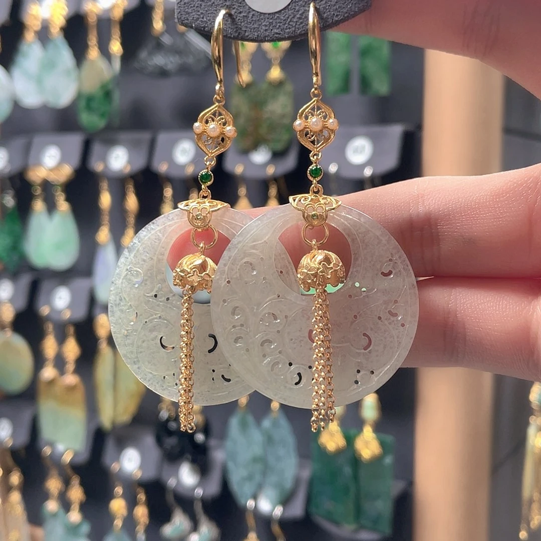 翡翠未镶嵌耳饰翡翠