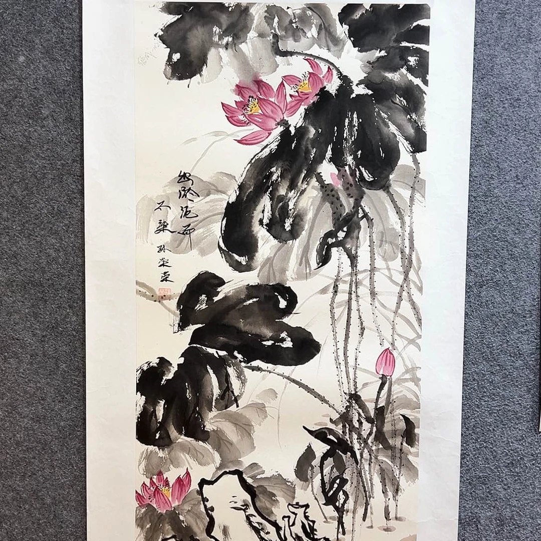 国画纯手绘画心原创