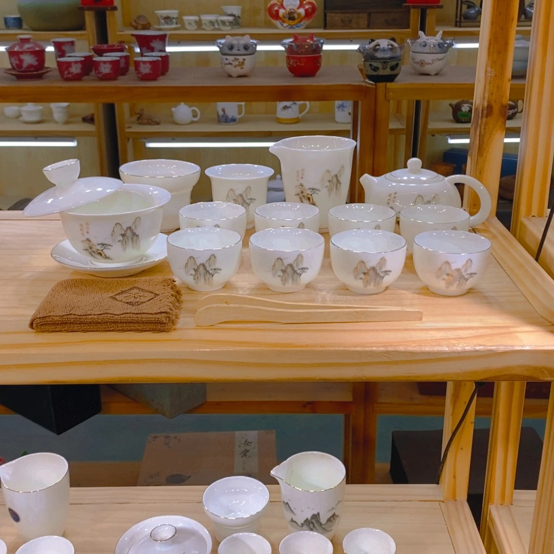 【不止】羊脂玉瓷茶具套装