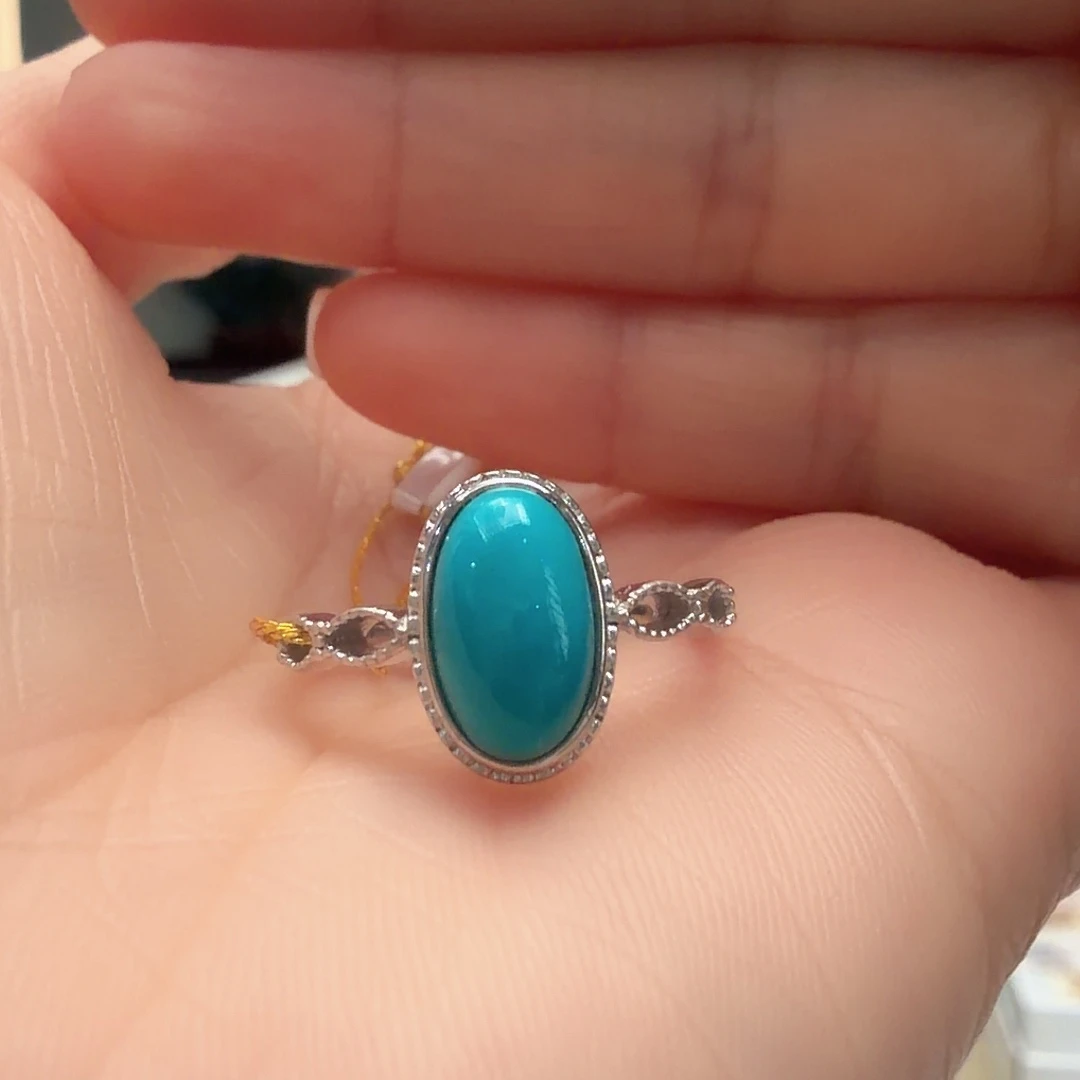 绿松石银S925镶嵌戒指