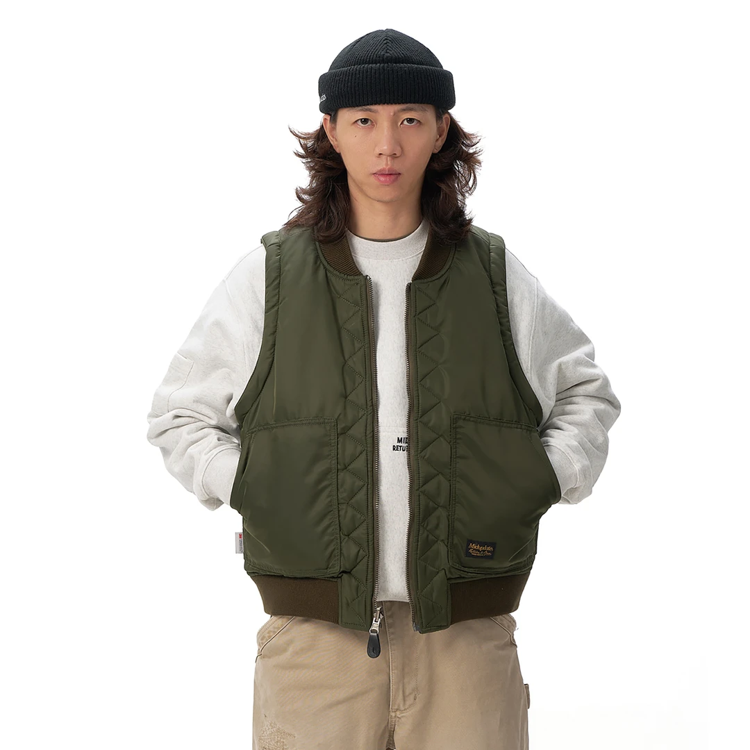 MIDUPDATE 25秋冬双面穿夹3M新雪丽棉工装复古立体袋夹棉马甲