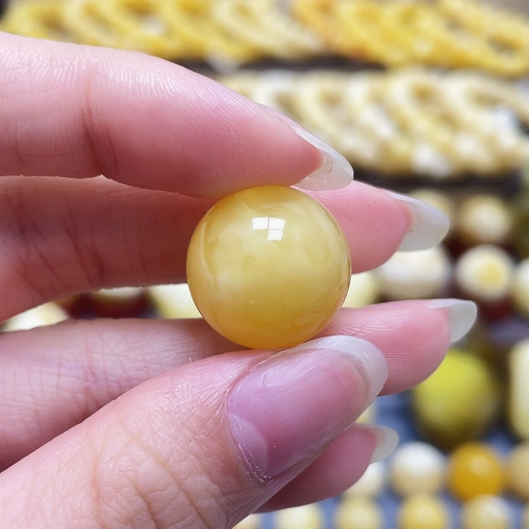 未镶嵌琥珀裸石17.6mm圆珠
