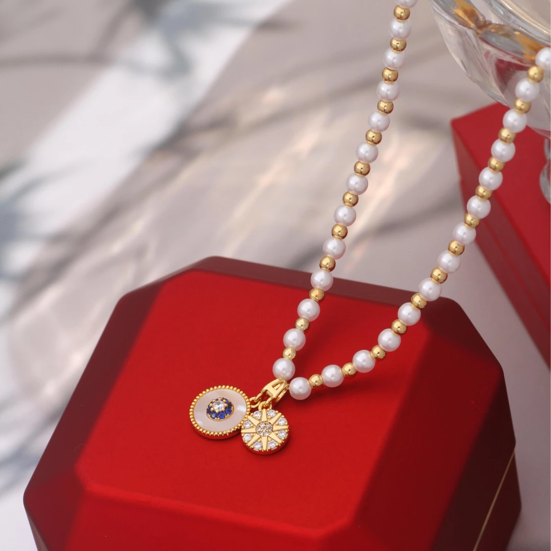 铜合金项链 《货号9213》春夏潮款海神守护星芒项链（链长38+5）