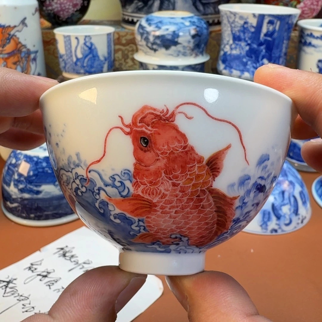 林***海陶杯子景德镇全手工手绘陶瓷