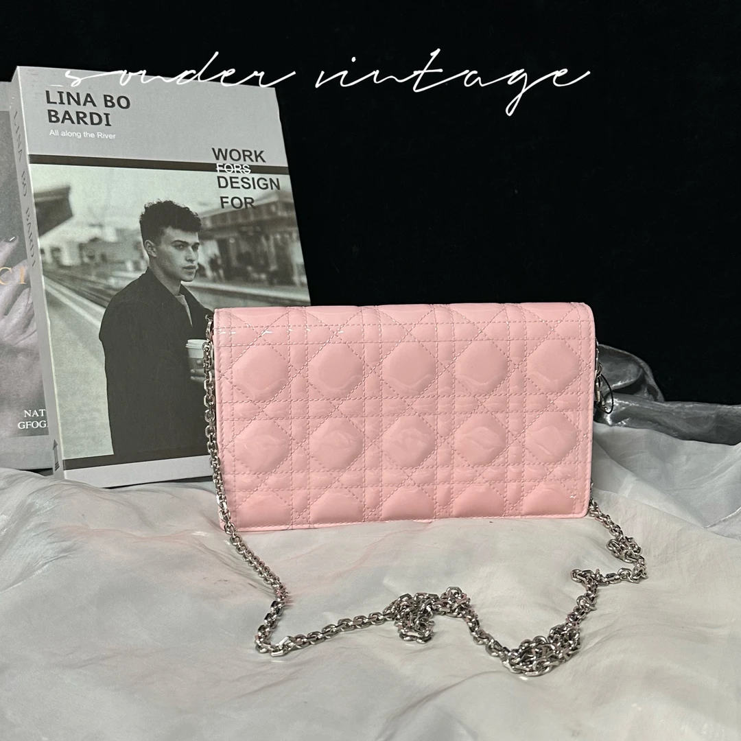 95新 DIOR/迪奥 Dior樱花粉斜挎包