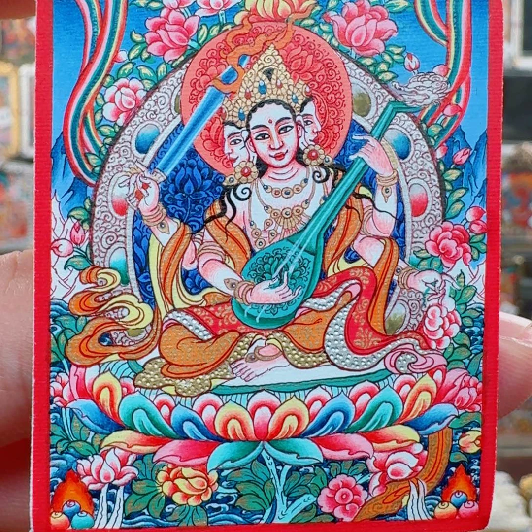 与***在吊坠妙音天女 完德佳 热贡顶工