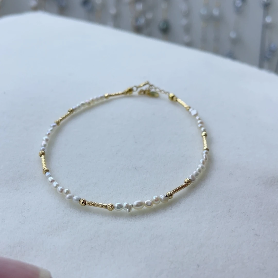 海水珍珠手链18K金镶嵌