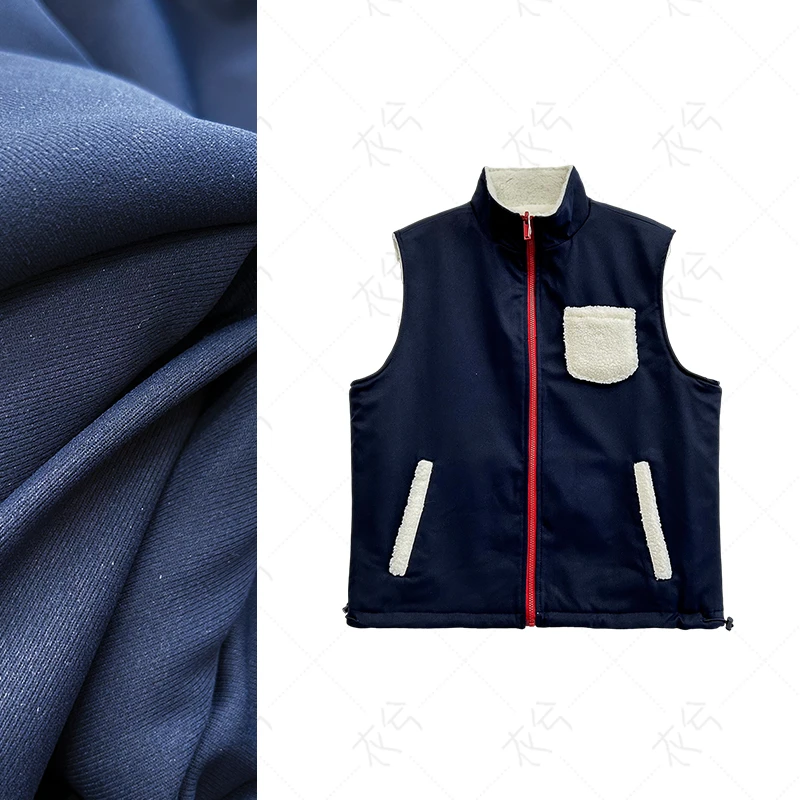 (衣兮时尚双面穿立领马甲)秋冬舒适百搭保暖仿羊羔毛坎肩背心W