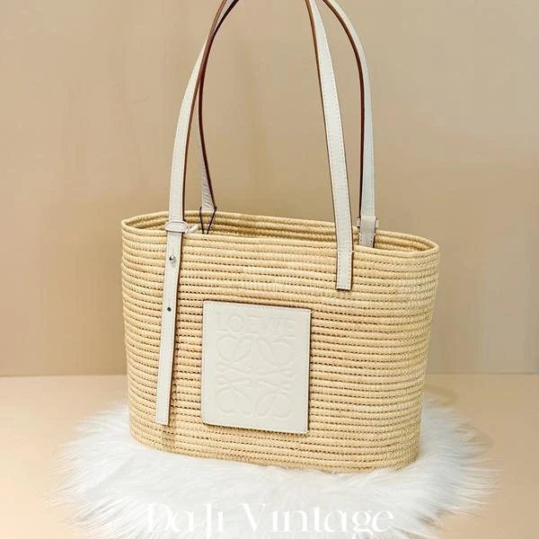 大吉中古/Loewe罗意威草编菜篮子手提单肩包