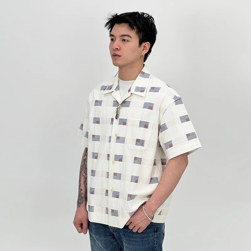 VISVSVM 23SS CABAN SHIRT KASURI（N.D.）棉麻短袖衬衫 雷神同款