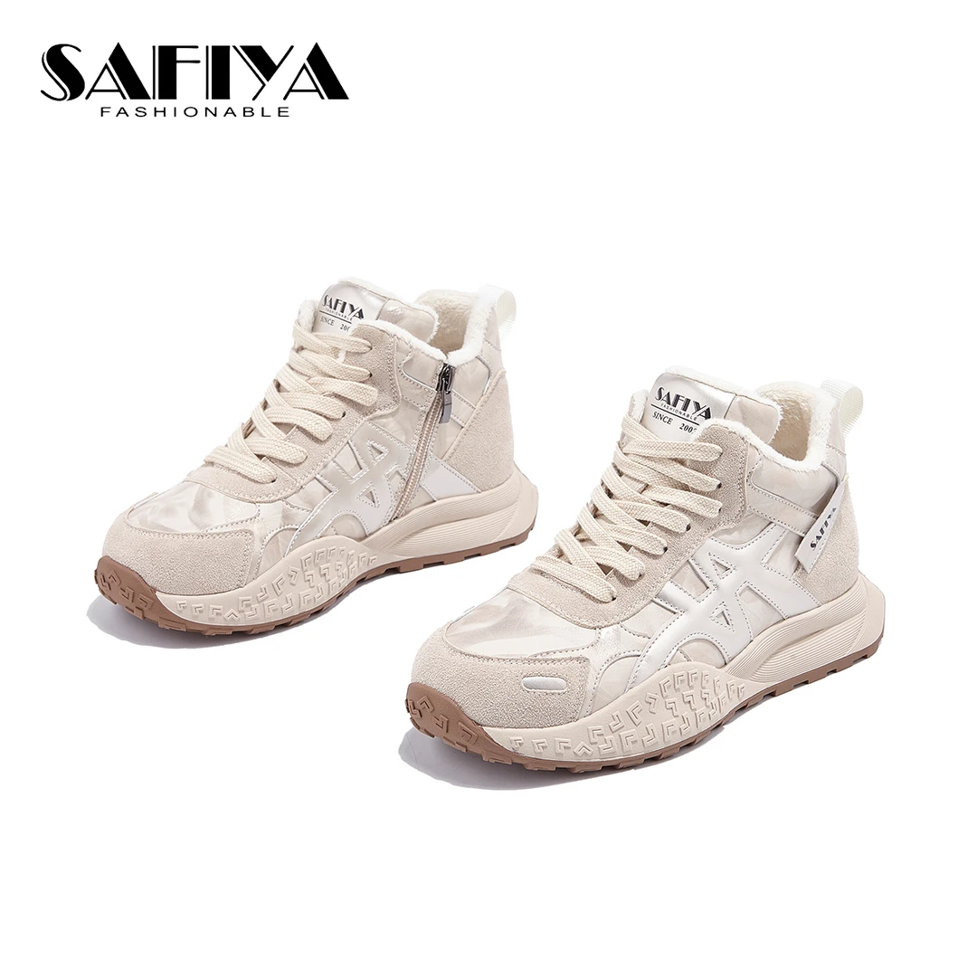 索菲娅Safiya2025秋冬新款小高帮百搭时尚休闲阿甘鞋女SFD4112C42