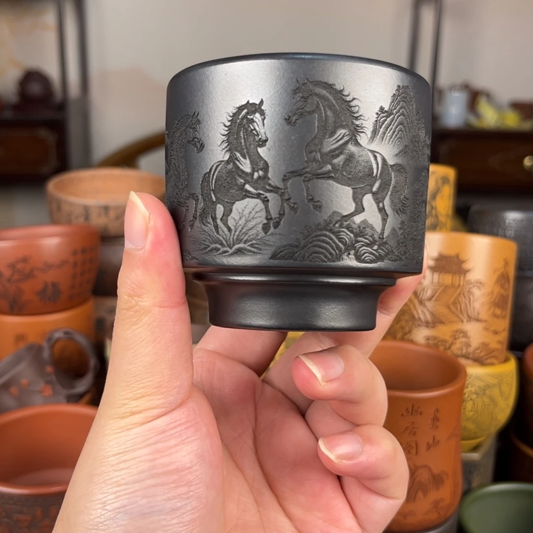 茶杯紫砂紫砂主人杯 手工制作