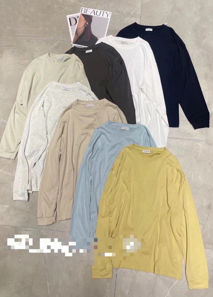 圆领宽松舒适显瘦长袖T恤  欧H82