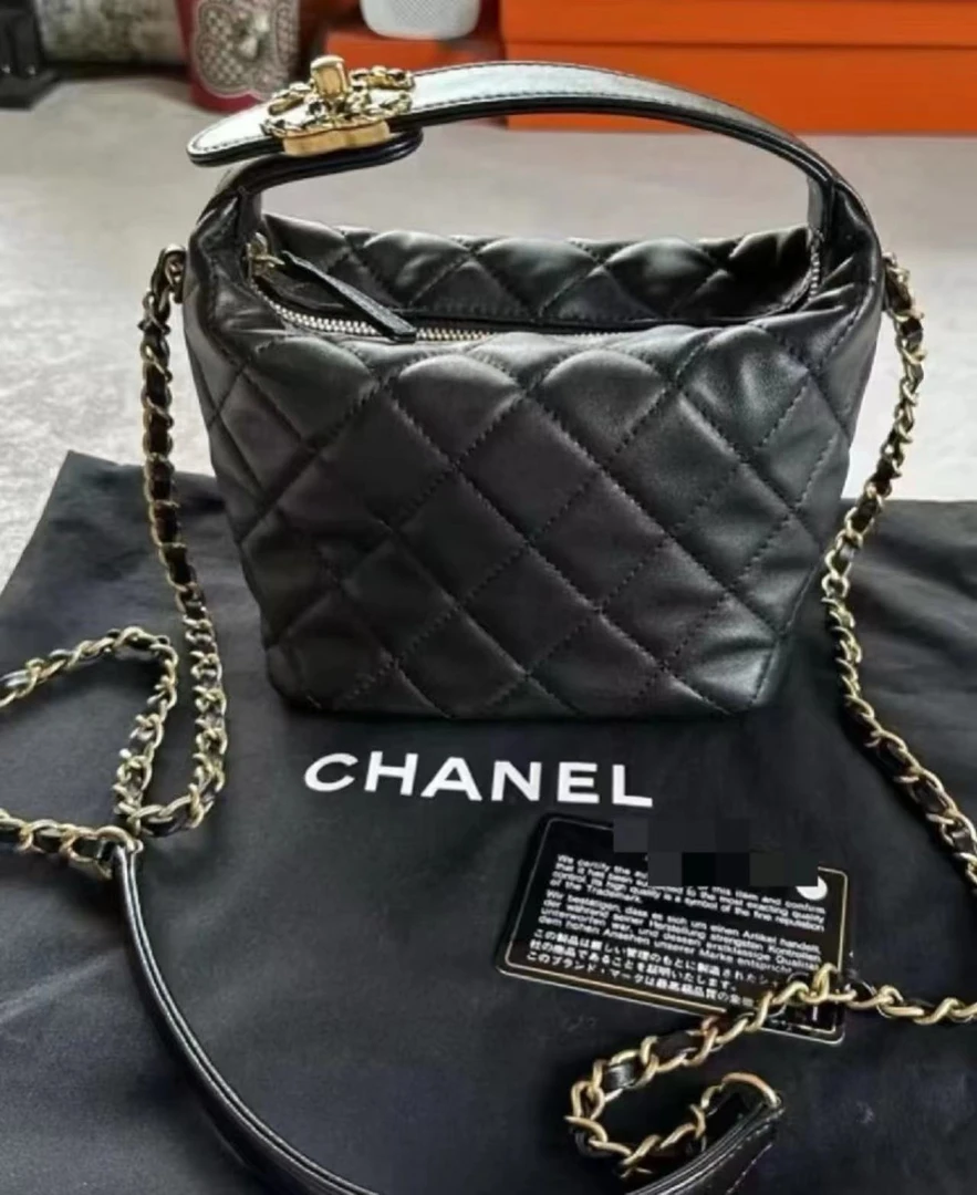 95新 Chanel/香奈儿 黑金19饭盒包 18cm 11395684