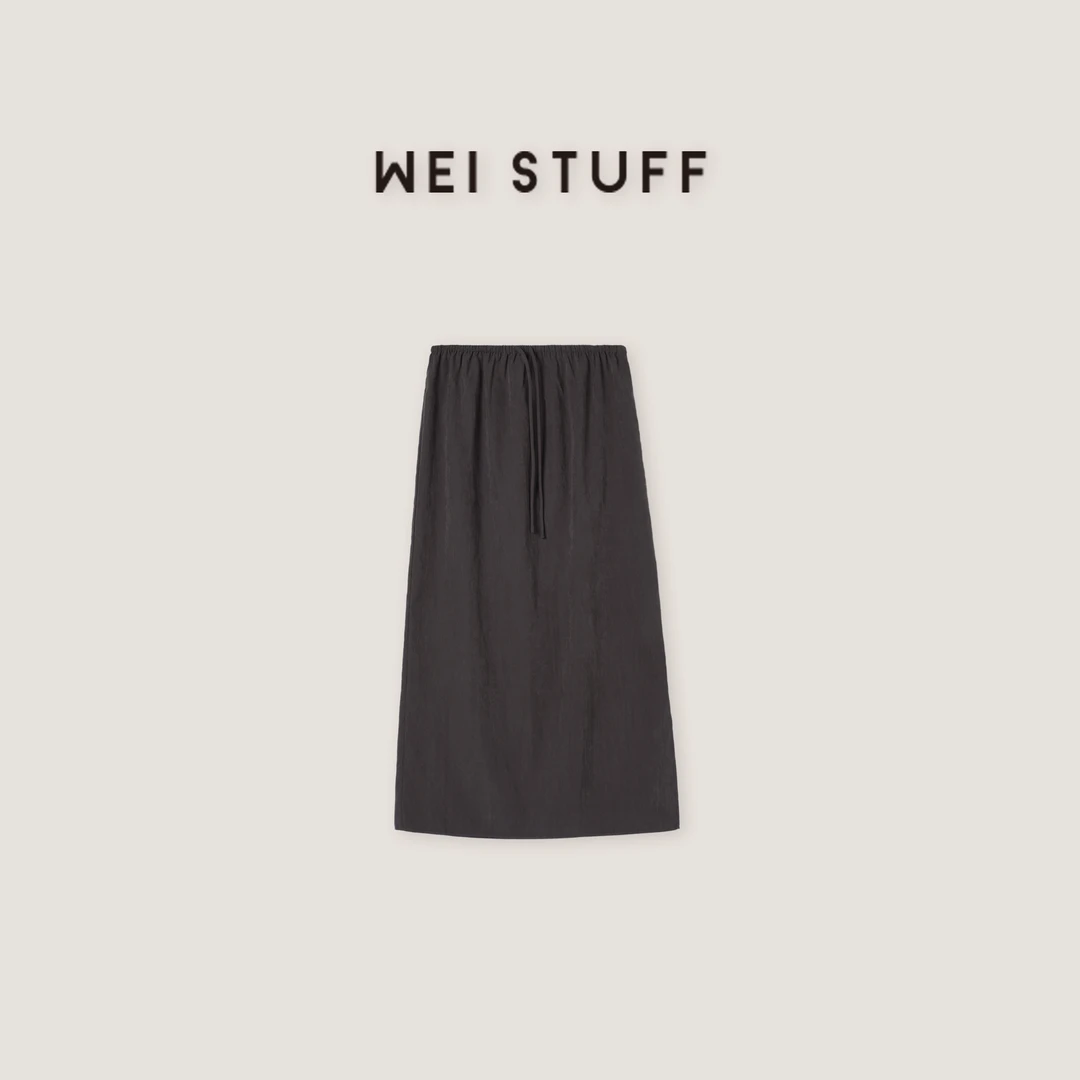 WEI STUFF“棕榈岛上” 时尚百搭高腰纯色休闲半裙 8621 .