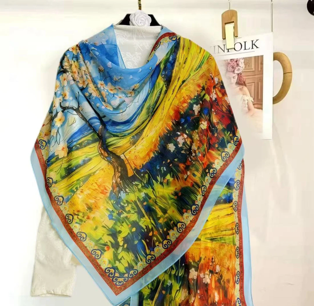 薯莨纱180/70油画春知晓轻薄防晒纱巾