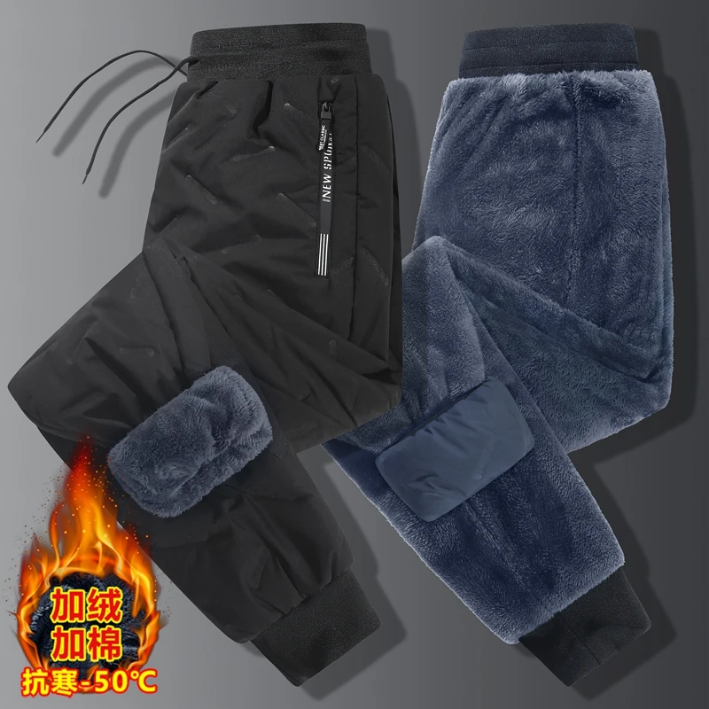 2025冬季新款加绒加厚防寒保暖裤子防风防水男女同款束脚休闲棉裤