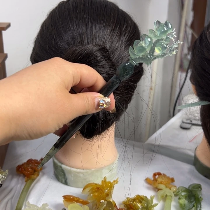 定制蛇纹石玉爱**守毛货发饰