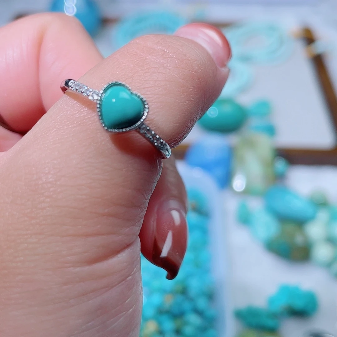 丽***姐绿松石银S925镶嵌珠宝奇石