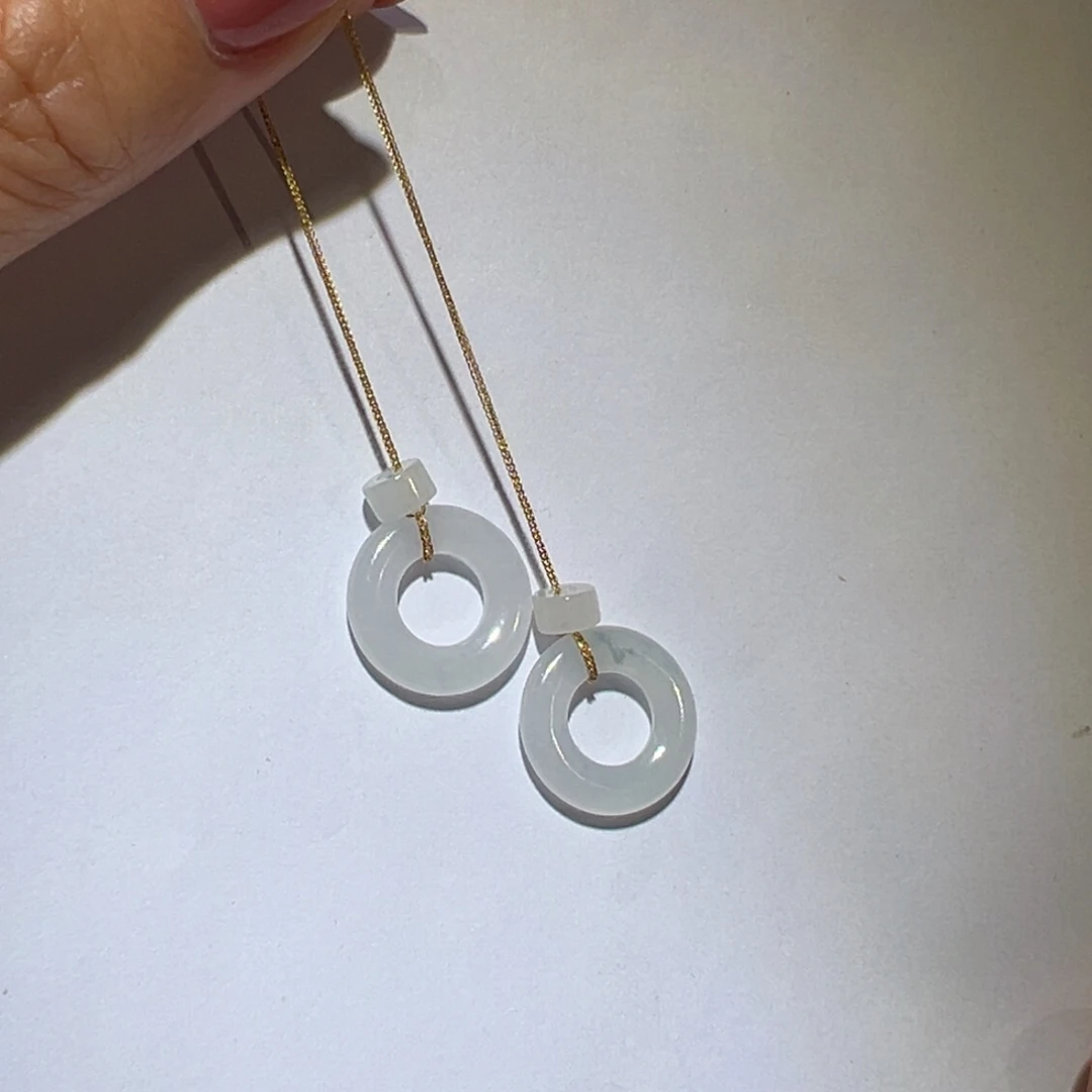 翡翠颈饰18K金镶嵌耳环