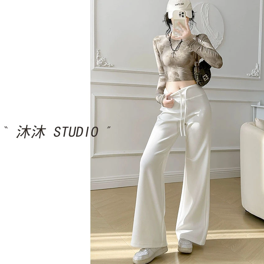 沐沐定制「帕梅拉」25年冬韩系软糯显瘦遮肉加绒糯米休闲裤22533