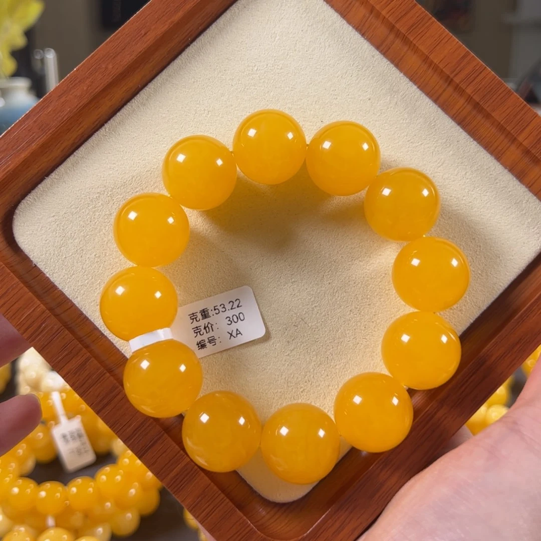 裸石琥珀未镶嵌20mm焦皮鸡油红满蜜圆珠xa