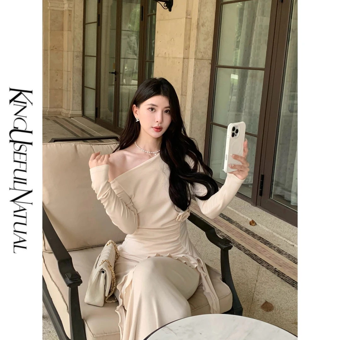 KUN【沉香醉】慕斯质地 定制美利诺裸感肤色盘花裙身木耳边精致套装
