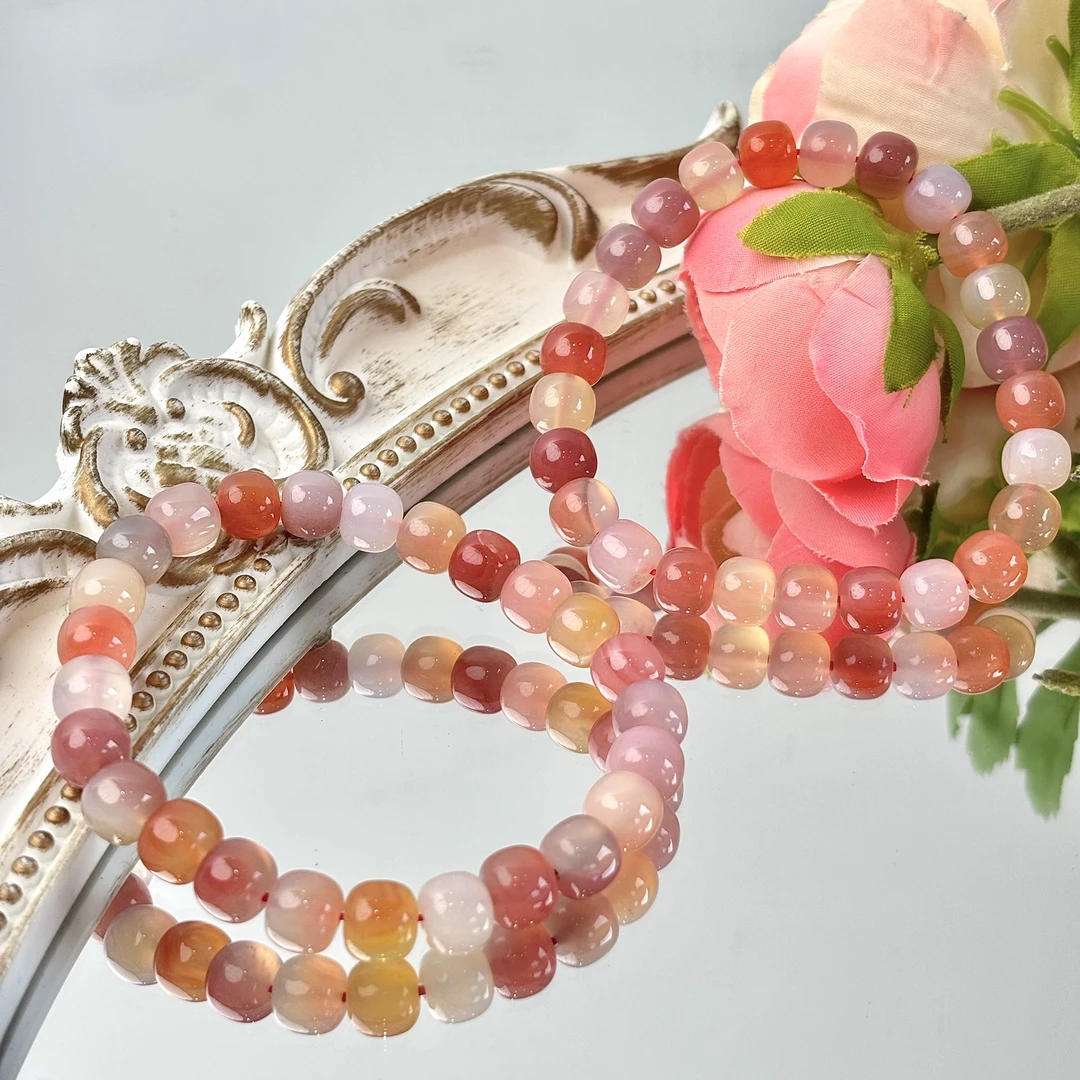 【田园记】8mm苹果珠玛瑙手串面小仙多样性发其一