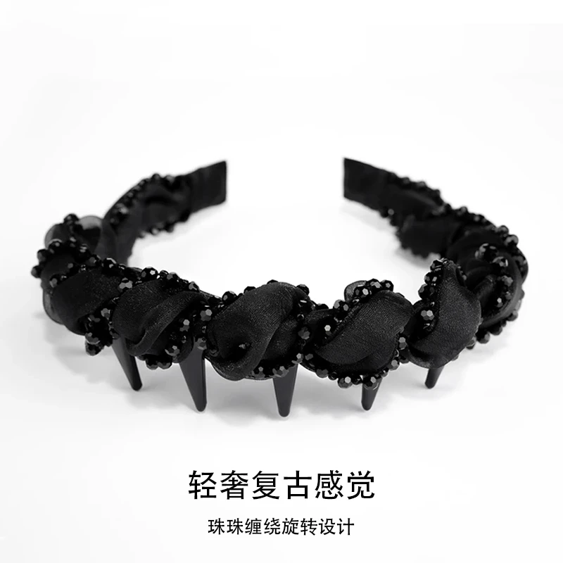 百搭显发量高级感网红复古高颅顶洋气气质轻奢满天星发箍带齿头箍