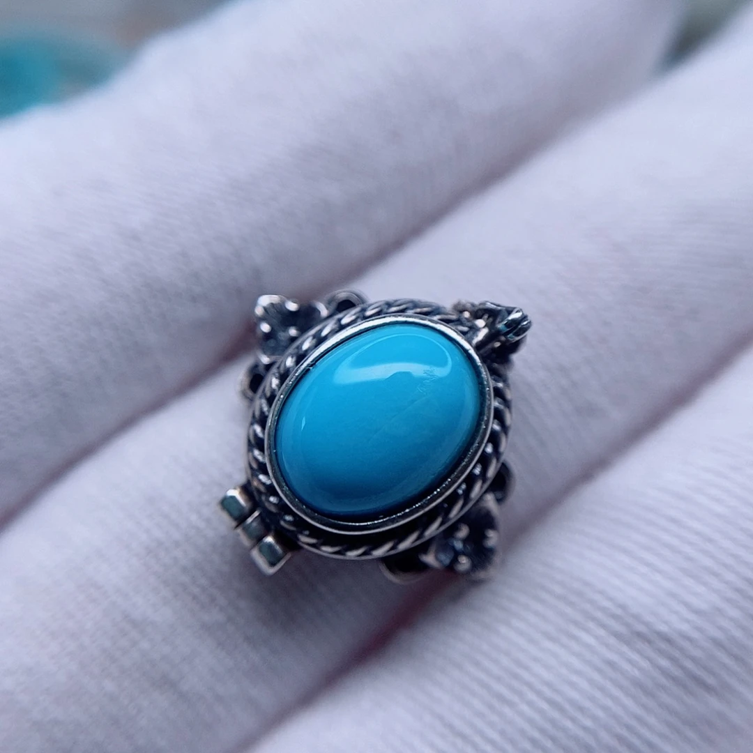 绿松石戒指银S925镶嵌