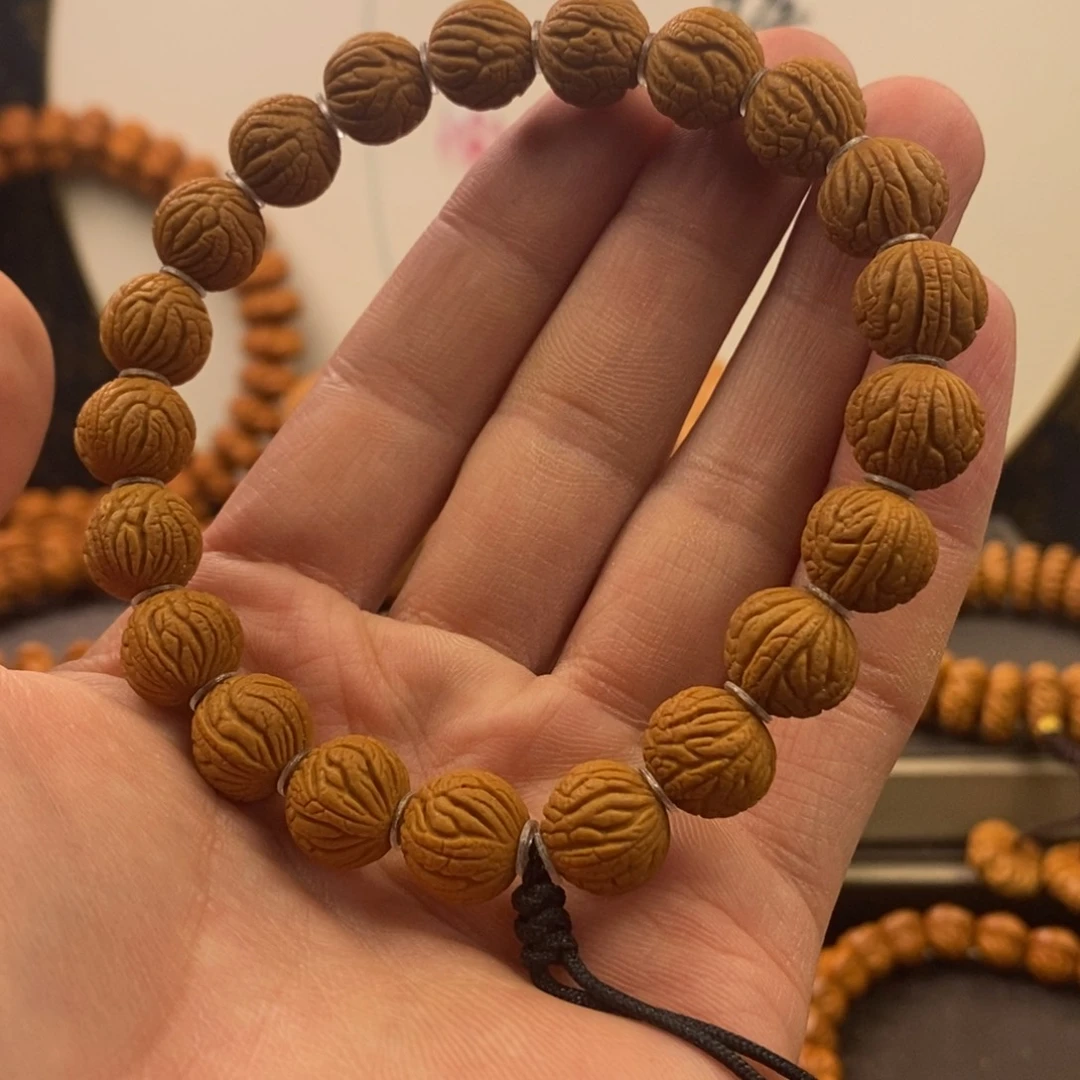 桃核手串12龙鳞仿古