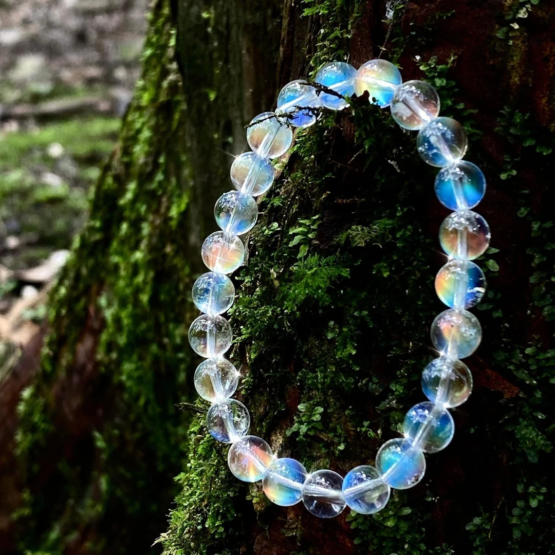 毕业级别天然马岛彩月光石彩虹手链手串女款礼物收藏级多样性发一