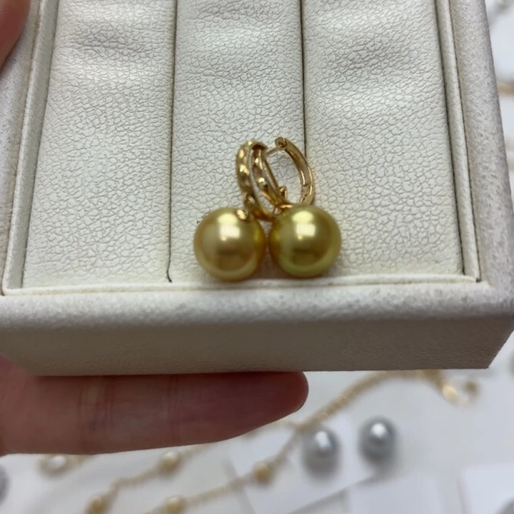 18K金镶嵌耳饰海水珍珠