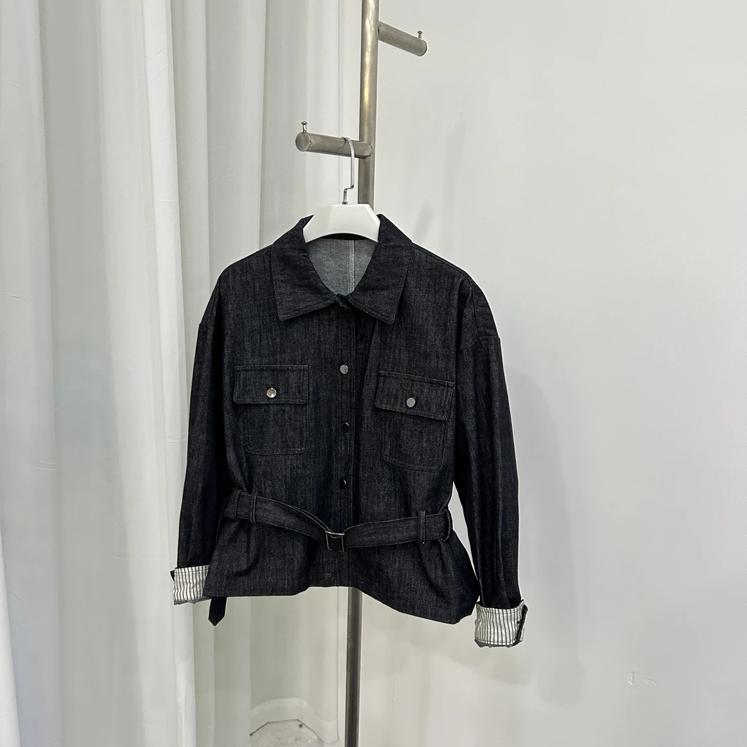 Sinbal Farm 售完无补！秋冬新款牛仔腰绳休闲外套女