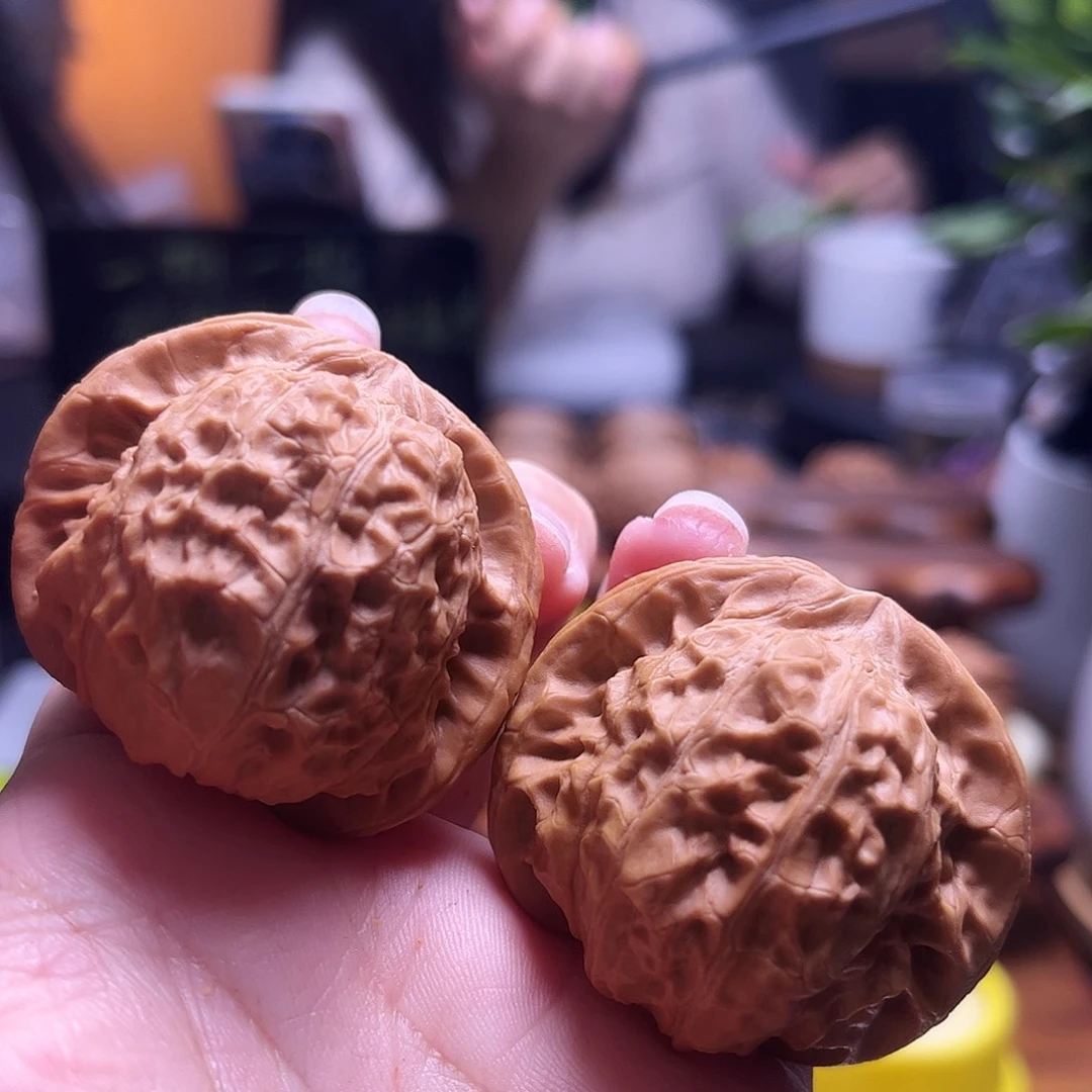 黄***睛文玩核桃把件43尺全品南瓜19