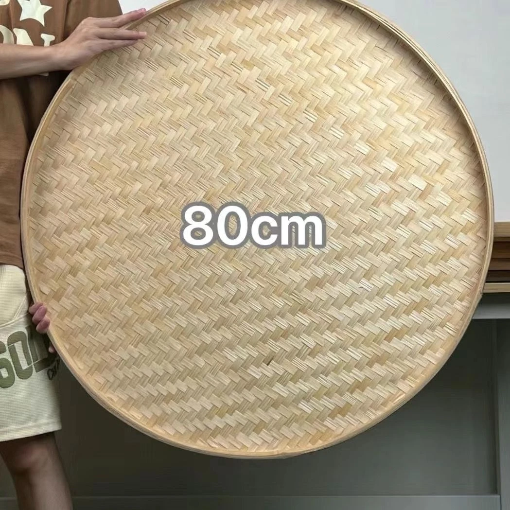 圆形晾晒筐可用于晒干货晒菜的竹编竹制品晾晒簸箕手工制品家用